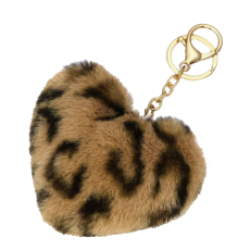 Keychain - Leopard Heart Plush